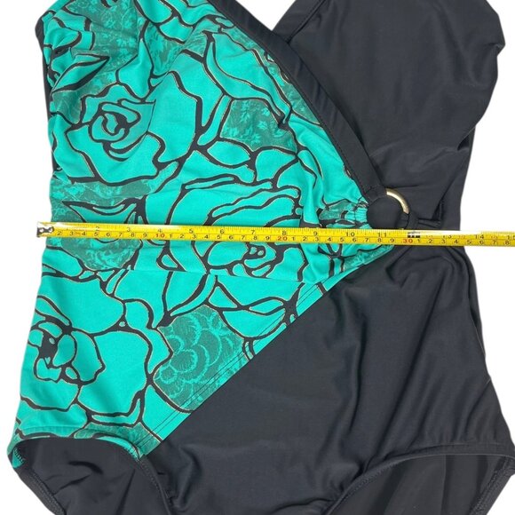 Vintage Shape Detector Swimsuit One Piece Crossover Size 16 Made in the USA - Picture 6 of 13